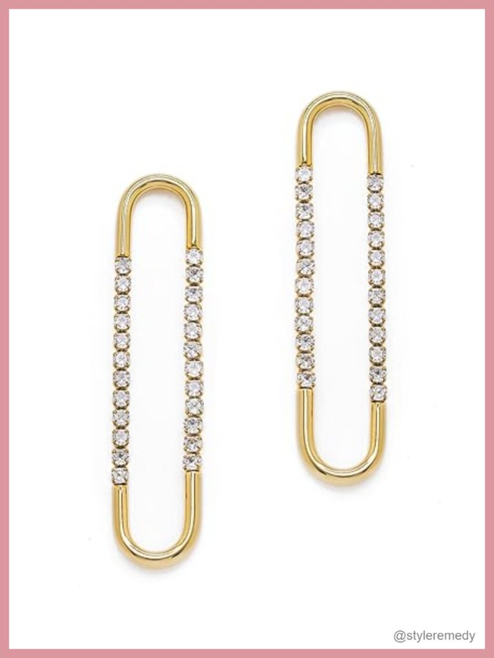 18K Gold Plated Dangle Hoop Earrings with Cubic Zirconia